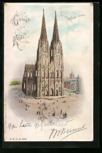 Lithographie Köln, Kölner Dom, Halt gegen das Licht