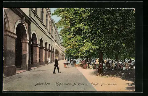 AK München, Hofgarten-Arkaden mit Café Bauknecht