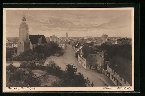 AK Zwenkau /Bez. Leipzig, Kirche in der Ritterstrasse