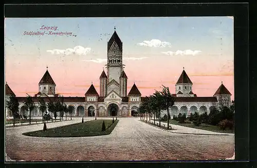 AK Leipzig, Südfriedhof mit Krematorium