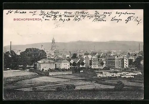 AK Bischofswerda, Teilansicht der Stadt