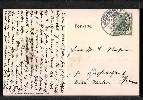 AK Bischofswerda, Teilansicht der Stadt