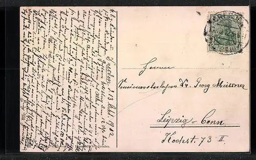 AK Pirna, Strassenpartie am Markt