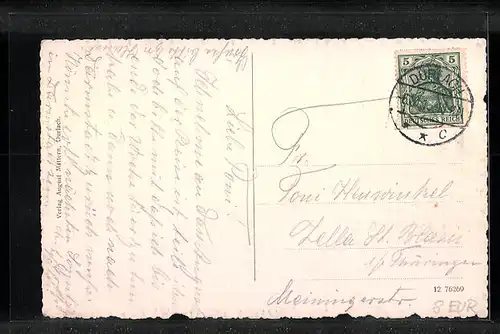 AK Durlach, Passanten in der Hauptstrasse