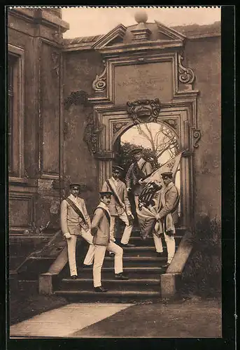 AK Meissen, St. Afra, Afraner 1910, Fahnenabteilung