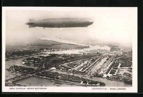 AK Rotterdam, Graf Zeppelin boven Rotterdam