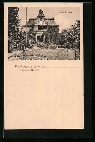 AK Freyburg /Unstrut, Haus Knabe vvom Garten betrachtet