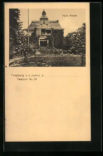 AK Freyburg /Unstrut, Haus Knabe vvom Garten gesehen