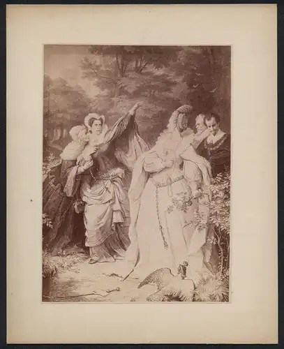 Fotografie Fotograf unbekannt, Wilhelm von Kaulbach - Gemälde, Mary Stuart & Elizabeth
