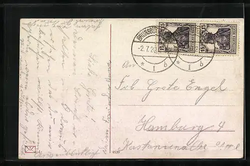 AK Hamburg-St. Pauli, Fährhaus mit Hochbahn und Strassenbahn