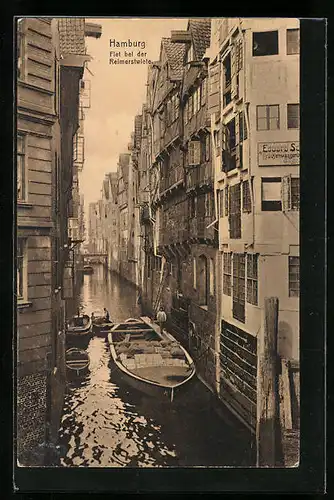 AK Alt-Hamburg, Fleet bei der Reimerstwiete mit Boot