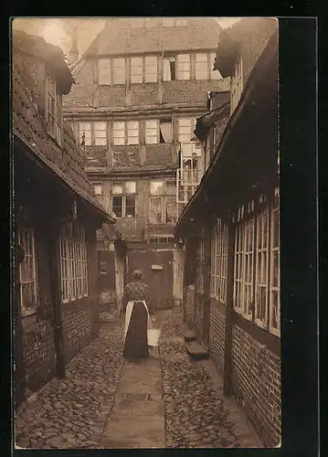 AK Hamburg-St.Georg, Bühring`s Testamentswohnungen, Hof Steinstrasse 79