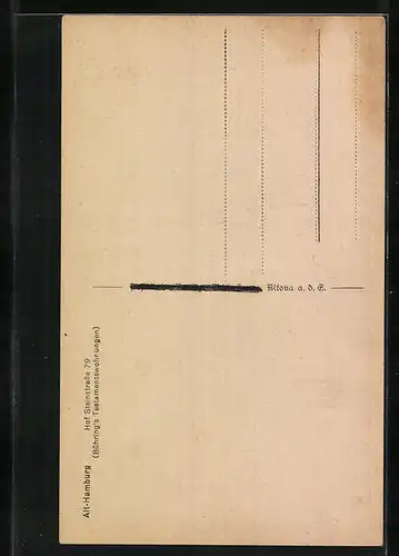 AK Hamburg-St.Georg, Bühring`s Testamentswohnungen, Hof Steinstrasse 79