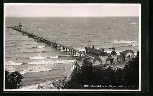 AK Sellin /Rügen, Landungsbrücke aus der Vogelschau