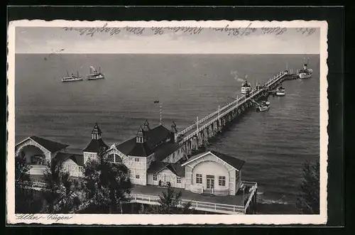 AK Sellin /Rügen, Landungsbrücke aus der Vogelschau