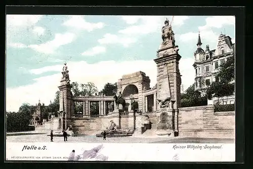 AK Halle /Saale, Kaiser Wilhelm-Denkmal