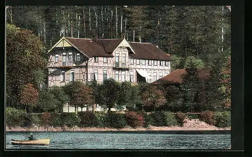 AK Bad Lauterberg, Wiesenbeeker Teich mit Hotel und Pensionshaus