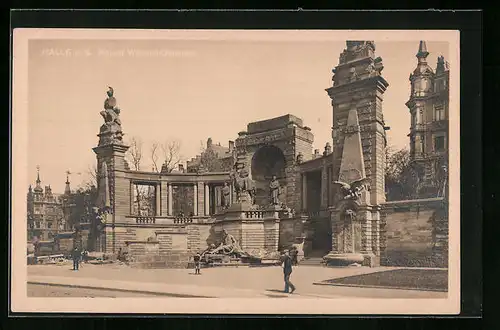 AK Halle /S., Kaiser Wilhelm-Denkmal