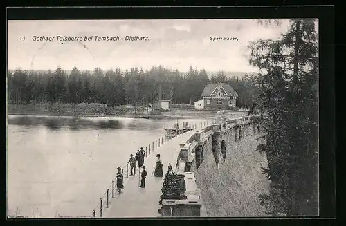 AK Tambach-Dietharz, Gothaer Talsperre, Sperrmauer