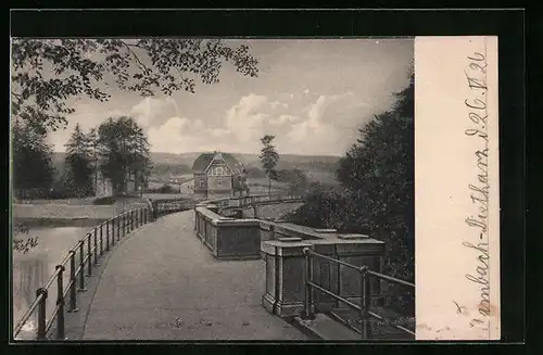 AK Bad Tambach, Gothaer Talsperre, Sperrmauer mit Wärterhaus