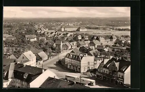 AK Lauchhammer, Blick auf Ortsmitte aus der Vogelschau