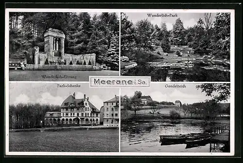 AK Meerane i. Sa., Wunderlich-Ehrung, Park-Schenke