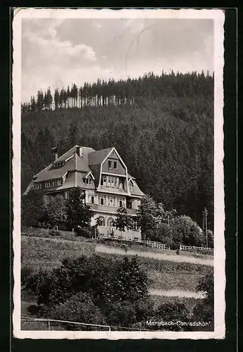 AK Manebach, Hotel, Pension u. Café Conradshöh, Gesamtansicht