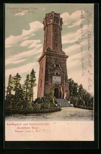 AK Rochlitz, Friedrich August-Turm a. d. Rochlitzer Berge