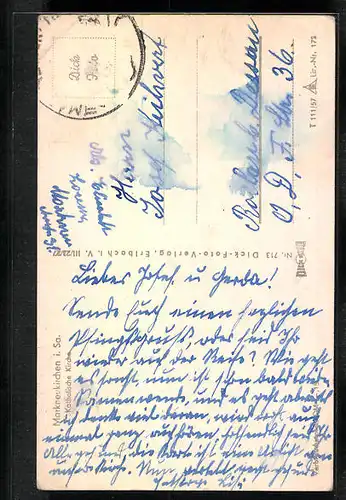 AK Markneukirchen i. Sa., Katholische Kirche mit Strassenpartie