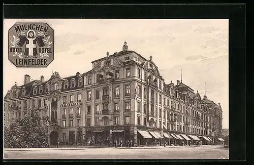 AK München, Grand Hotel Leinfelder, Münchner Kindl