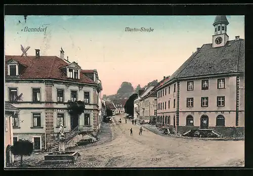 AK Bonndorf, Martin-Strasse mit Gasthaus zur Sonne