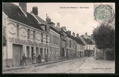 AK Oulchy-le-Chateau, Rue Potel, Cafe-Restaurant de l`Hotel de Ville