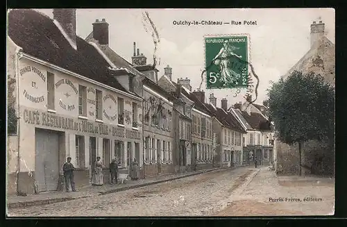 AK Oulchy-le-Chateau, Cafe-Restaurant de l`Hotel de Ville, Rue Potel