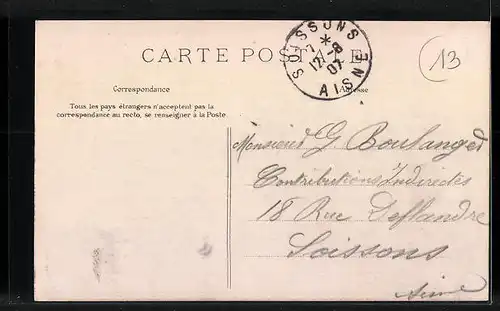 AK Beaurieux, La Place, Vue prise du levant