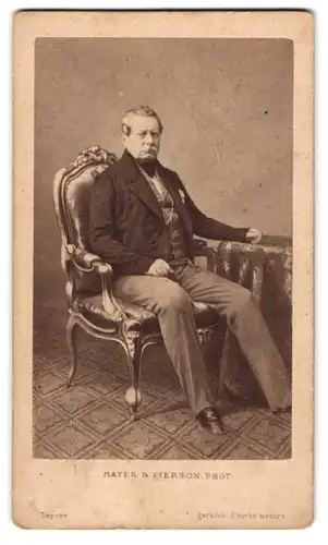 Fotografie Mayer & Pierson, Paris, Portrait König Wilhelm I. von Württemberg