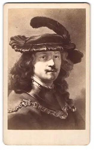 Fotografie unbekannter Fotograf und Ort, Portrait Maler Rembrandt nach Rembrandt im Berliner Museum