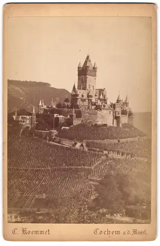 Fotografie C. Roemmet, Cochem a. d. Mosel, Ansicht Cochem, Blick auf die Reichsburg