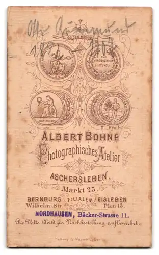 Fotografie A. Bohne, Aschersleben, Portrait Mann im dunklen Anzug mit Fliege und Vollbart