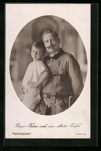 AK Kaiser Wilhelm II. mit seinem ältesten Enkel