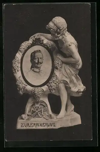 AK Bildnis eines kleinen Mädchens mit Kaiser Wilhelm II. im Portrait