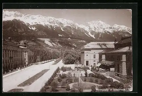 Foto-AK Fritz Gratl: Innsbruck, Rennplatz mit Parkanlage