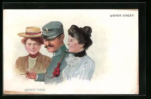 AK Wiener Kinder mit Soldat