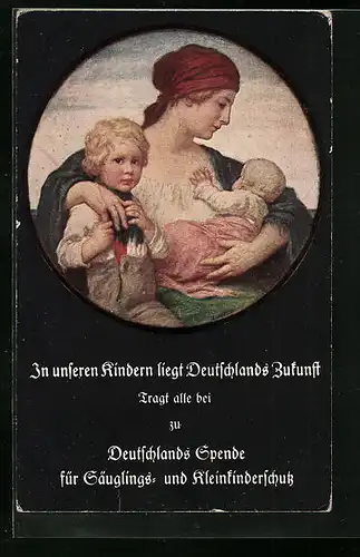 Künstler-AK Ludwig von Zumbusch: In unseren Kindern liegt Deutschlands Zukunft