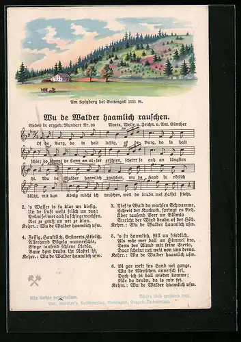 Lied-AK Anton Günther Nr.: Gottesgab am Spitzberg