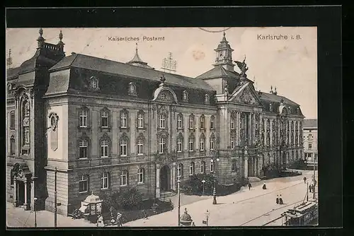 AK Karlsruhe i. B., Kaiserl. Postamt
