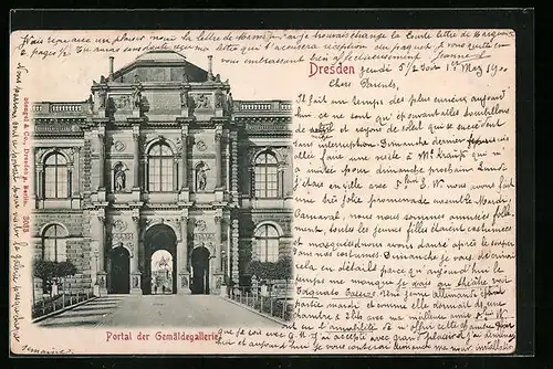 AK Dresden, Portal der Gemäldegalerie