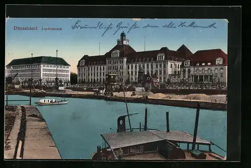 AK Düsseldorf, Flusspartie mit Landeshaus