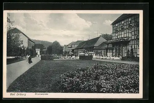 AK Bad Driburg, Brunnenplatz mit Gasthaus