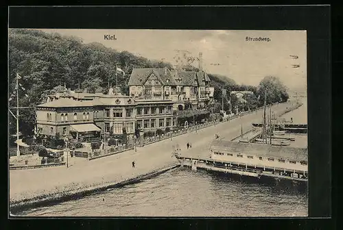 AK Kiel, Strandweg mit Gasthaus