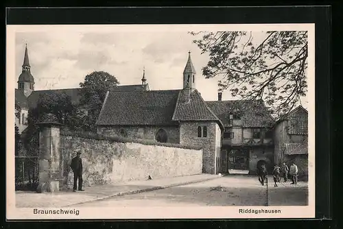 AK Braunschweig, Strassenpartie in Riddagshausen